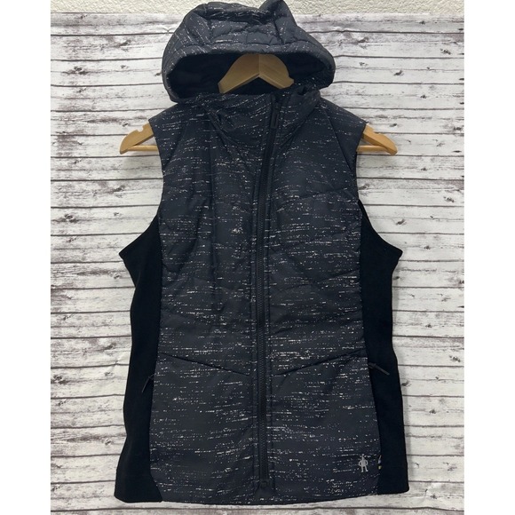 Smartwool Jackets & Blazers - Smartwool Insulated Vest Women's Small Hooded Wool Polyester Full Zip Black